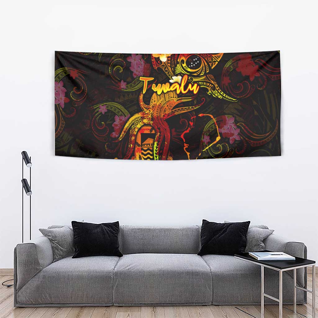 Tuvalu Tapestry Octopus Plumeria Polynesian Tattoo