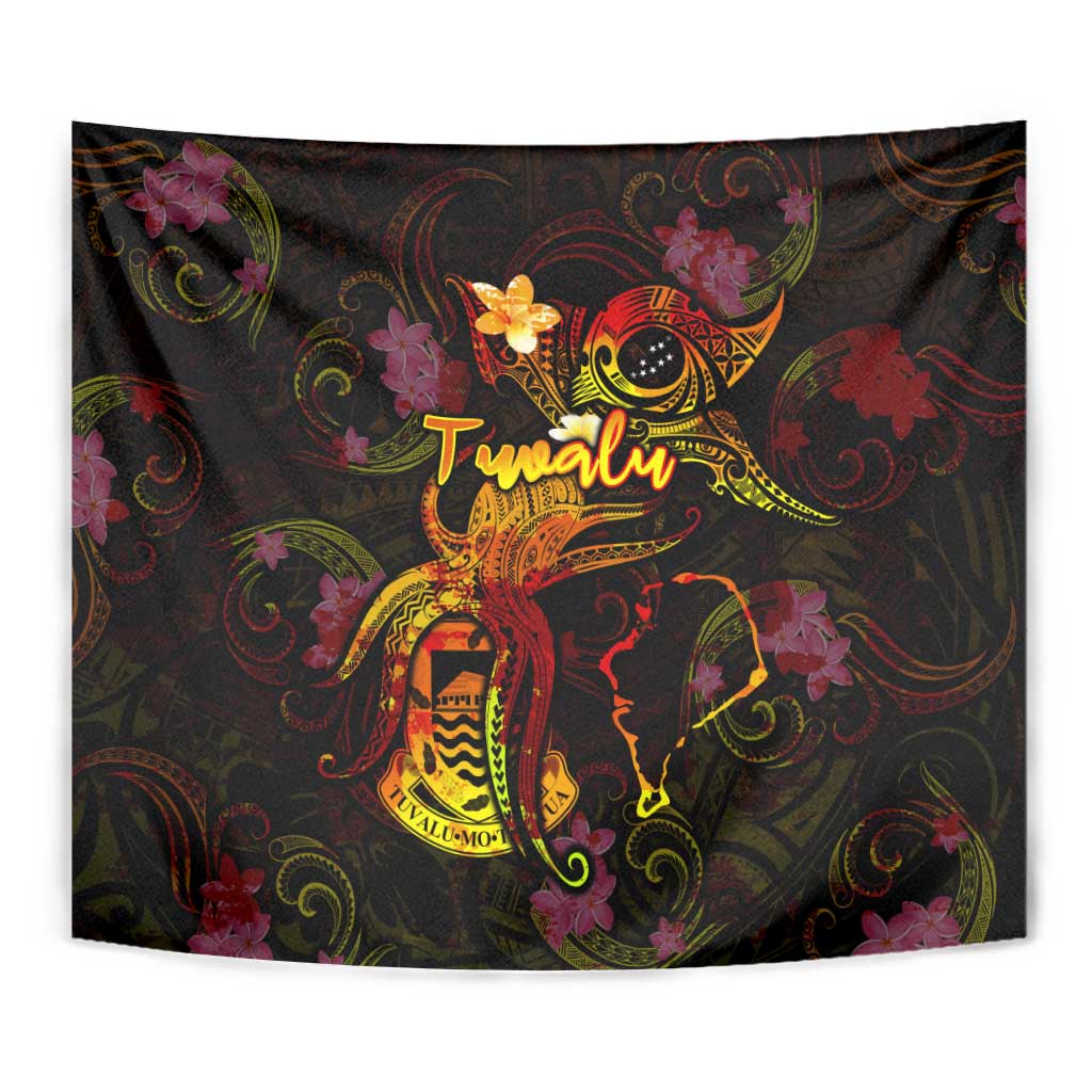 Tuvalu Tapestry Octopus Plumeria Polynesian Tattoo