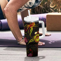 Tuvalu Tumbler With Handle Octopus Plumeria Polynesian Tattoo