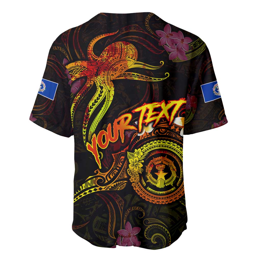 Northern Mariana Islands Baseball Jersey Octopus Plumeria Polynesian Tattoo
