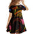 Northern Mariana Islands Family Matching Short Sleeve Bodycon Dress and Hawaiian Shirt Octopus Plumeria Polynesian Tattoo