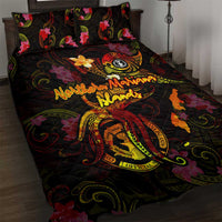 Northern Mariana Islands Quilt Bed Set Octopus Plumeria Polynesian Tattoo