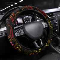 Northern Mariana Islands Steering Wheel Cover Octopus Plumeria Polynesian Tattoo
