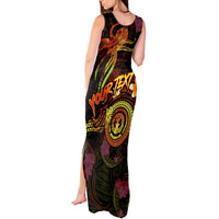 Northern Mariana Islands Tank Maxi Dress Octopus Plumeria Polynesian Tattoo