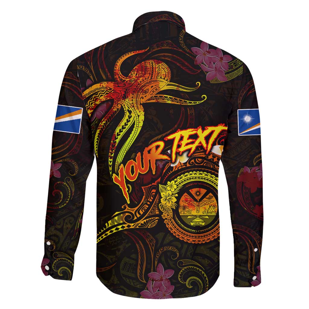 Marshall Islands Family Matching Off Shoulder Short Dress and Hawaiian Shirt Octopus Plumeria Polynesian Tattoo