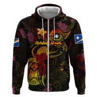Marshall Islands Hoodie Octopus Plumeria Polynesian Tattoo