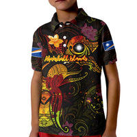 Marshall Islands Kid Polo Shirt Octopus Plumeria Polynesian Tattoo