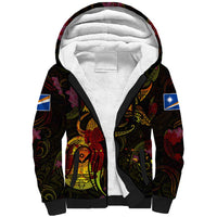 Marshall Islands Sherpa Hoodie Octopus Plumeria Polynesian Tattoo