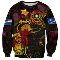 Marshall Islands Sweatshirt Octopus Plumeria Polynesian Tattoo