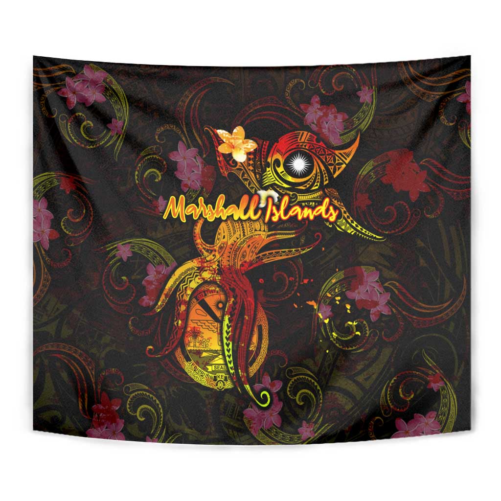 Marshall Islands Tapestry Octopus Plumeria Polynesian Tattoo