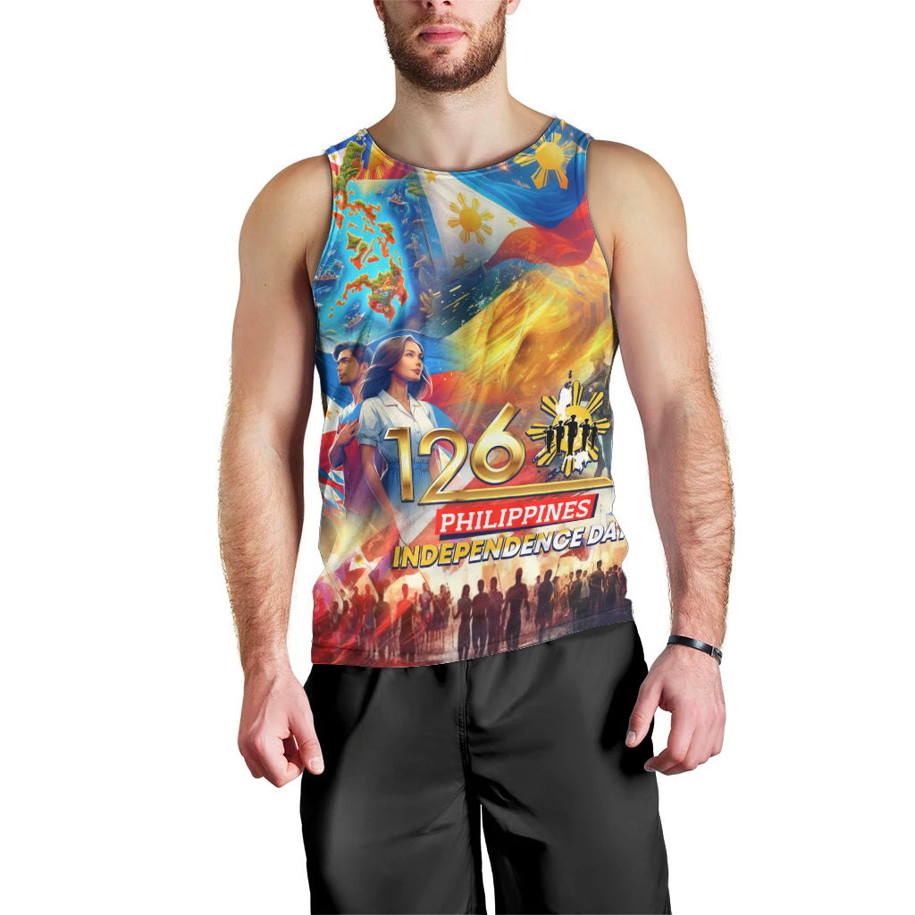 Custom The Philippines 126th Independence Anniversary Men Tank Top Art Style