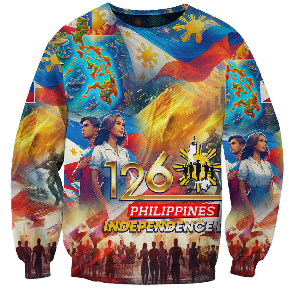 Custom The Philippines 126th Independence Anniversary Sweatshirt Art Style