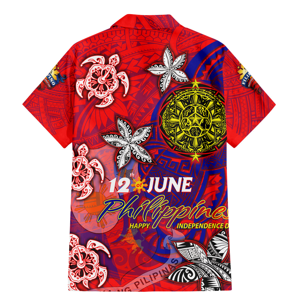 Personalized Philippines 12 June Independence Day Family Matching Mermaid Dress and Hawaiian Shirt Polynesian Turtle Plumeria