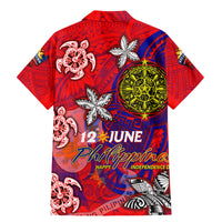 Personalized Philippines 12 June Independence Day Family Matching Mermaid Dress and Hawaiian Shirt Polynesian Turtle Plumeria