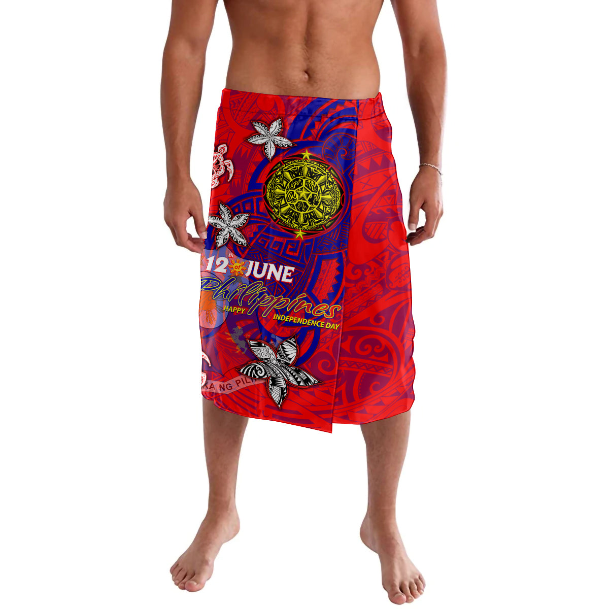 Personalized Philippines 12 June Independence Day Lavalava Polynesian Turtle Plumeria