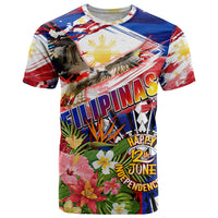 Personalized Philippines Independence Day T Shirt Polynesia Filipinas Eagle Hibiscus