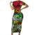 Personalised Vanuatu 44th Independence Anniversary Short Sleeve Bodycon Dress Melanesian Pattern Reggae