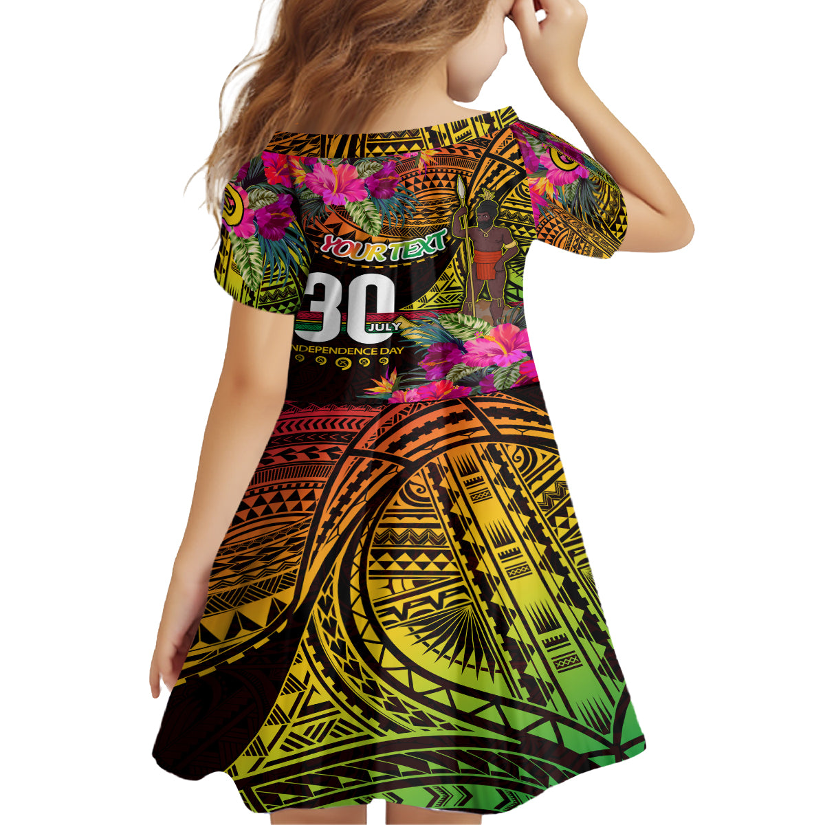 Personalised Vanuatu Independence Day 30 July Family Matching Long Sleeve Bodycon Dress and Hawaiian Shirt Hibiscus Polynesian Pattern DT02 - Polynesian Pride