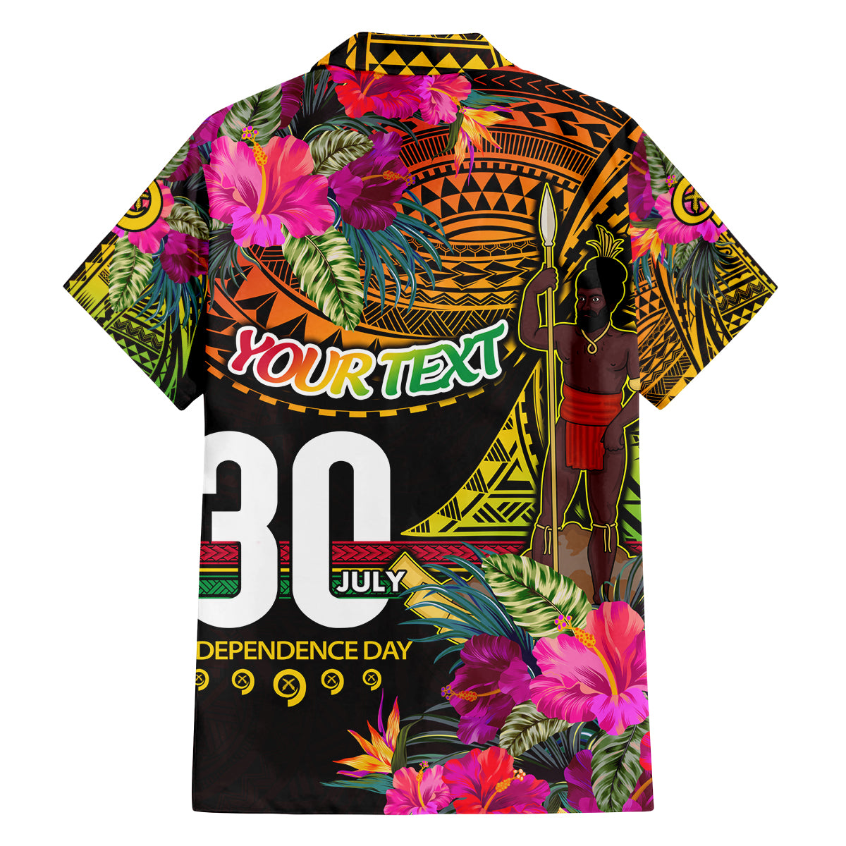 Personalised Vanuatu Independence Day 30 July Family Matching Long Sleeve Bodycon Dress and Hawaiian Shirt Hibiscus Polynesian Pattern DT02 - Polynesian Pride