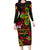 Custom Vanuatu 44th Independence Anniversary Long Sleeve Bodycon Dress Flower Melanesian Namele Turtle
