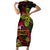 Custom Vanuatu 44th Independence Anniversary Short Sleeve Bodycon Dress Flower Melanesian Namele Turtle