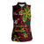 Custom Vanuatu 44th Independence Anniversary Women Sleeveless Polo Shirt Flower Melanesian Namele Turtle