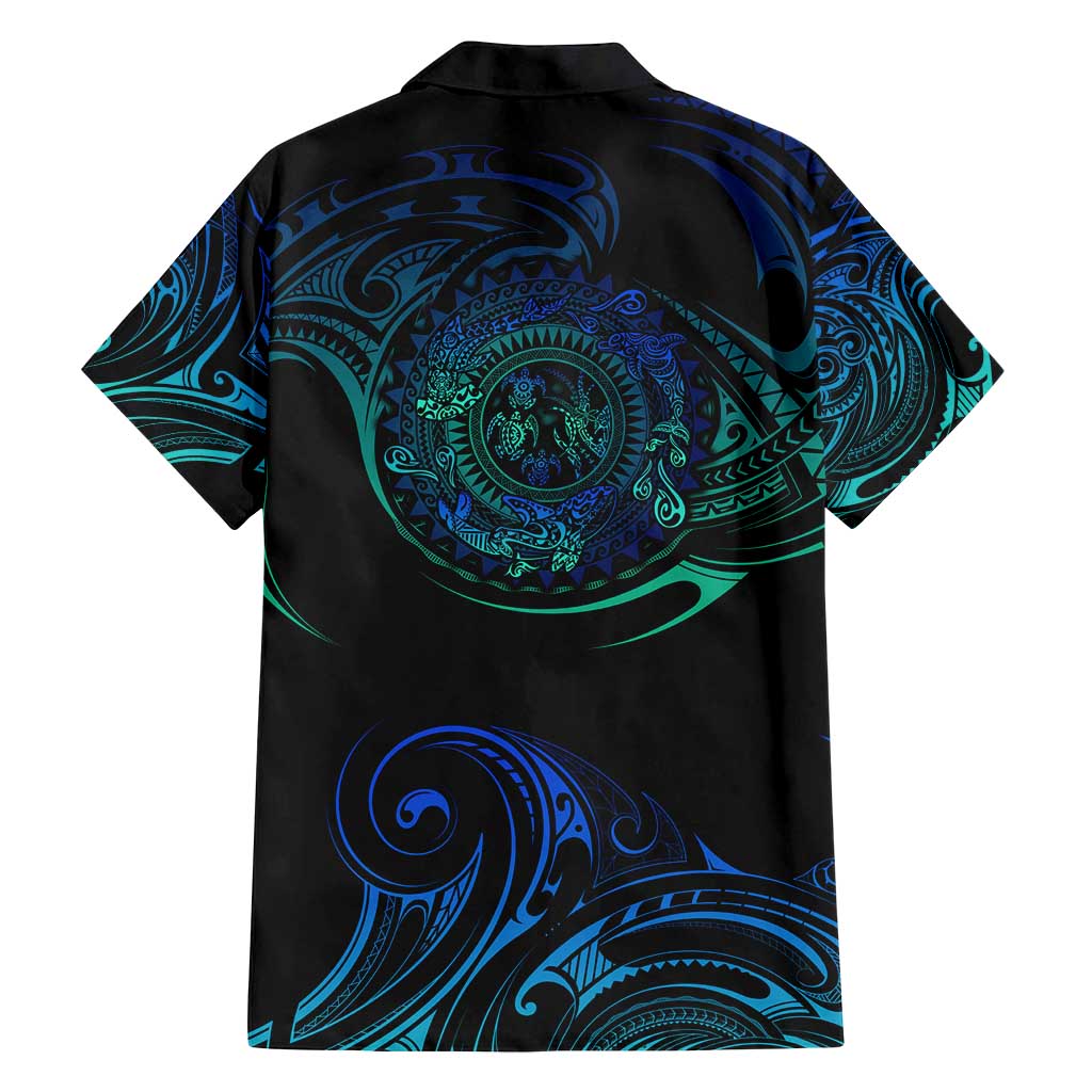 Sea Animal Polynesia Family Matching Long Sleeve Bodycon Dress and Hawaiian Shirt Polynesian Pattern