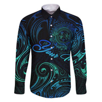 Sea Animal Polynesia Family Matching Puletasi and Hawaiian Shirt Polynesian Pattern DT02 Dad's Shirt - Long Sleeve Black - Polynesian Pride