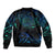 Sea Animal Polynesia Sleeve Zip Bomber Jacket Polynesian Pattern