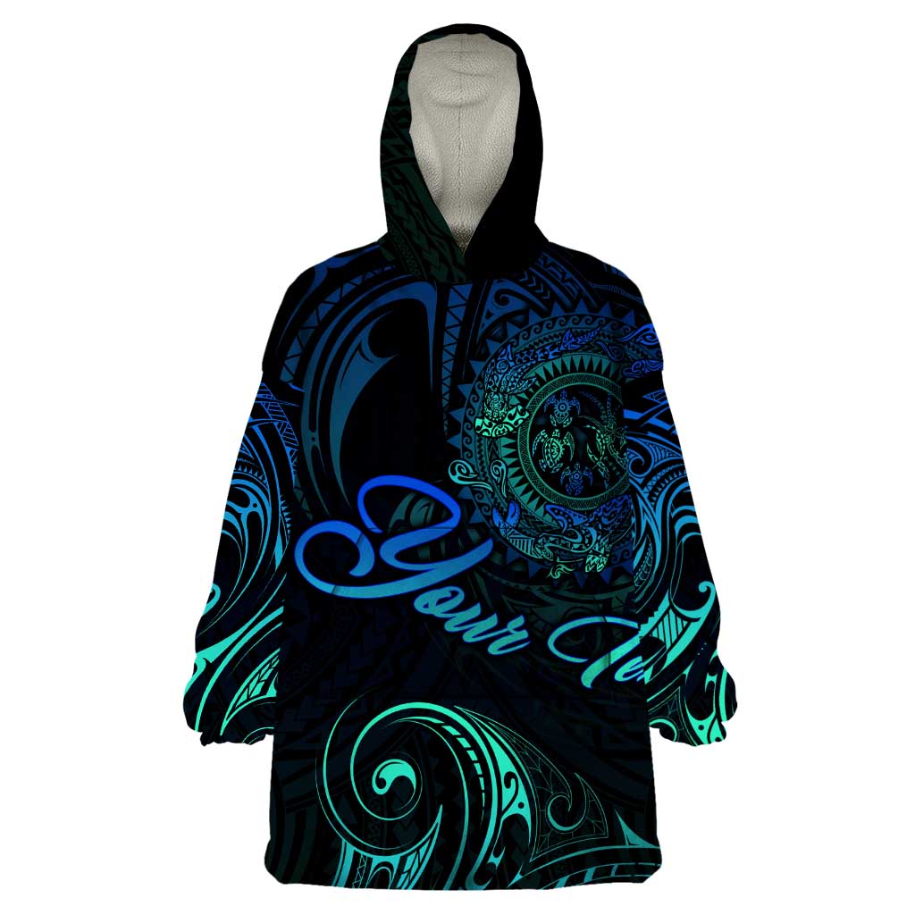 Sea Animal Polynesia Wearable Blanket Hoodie Polynesian Pattern