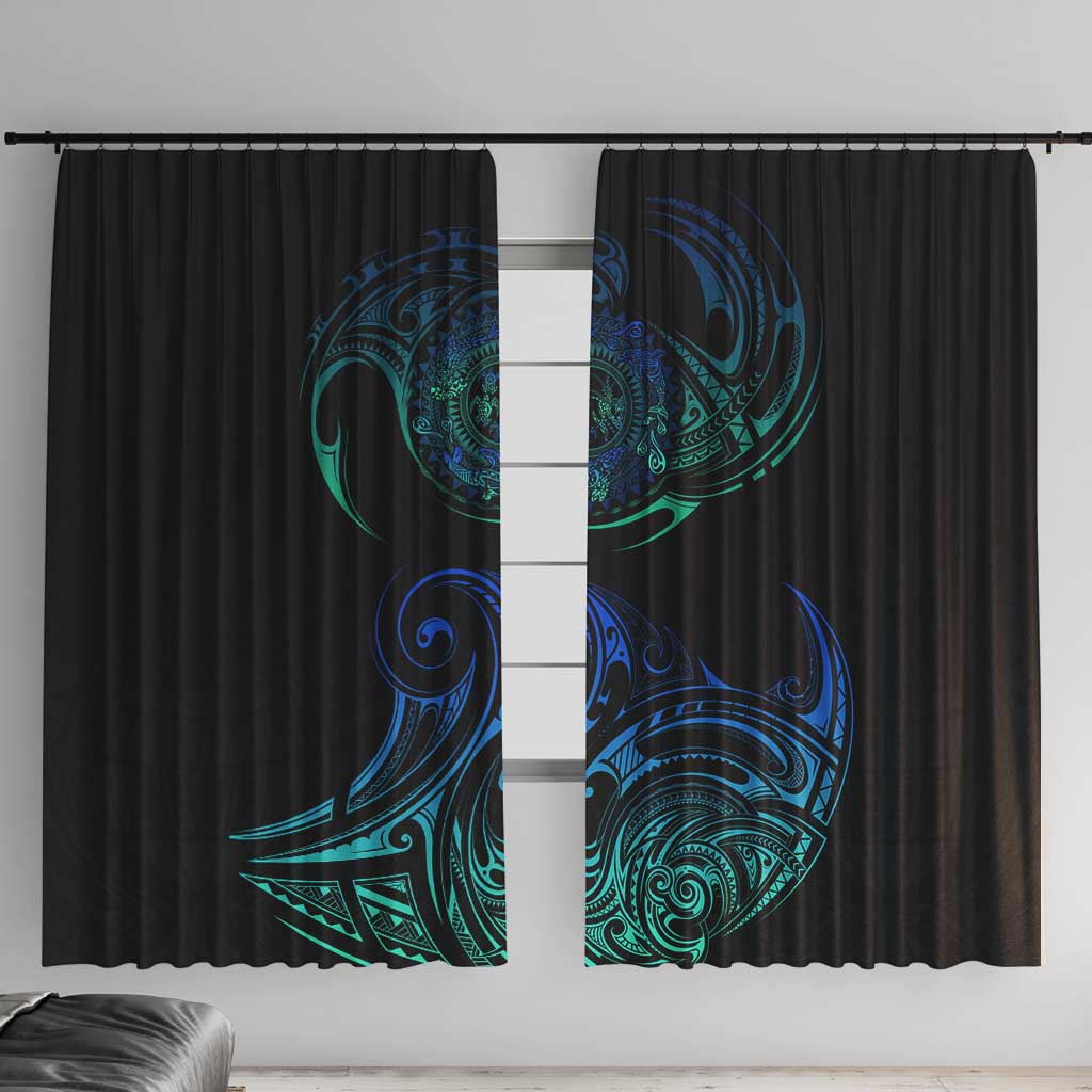 Sea Animal Polynesia Window Curtain Polynesian Pattern