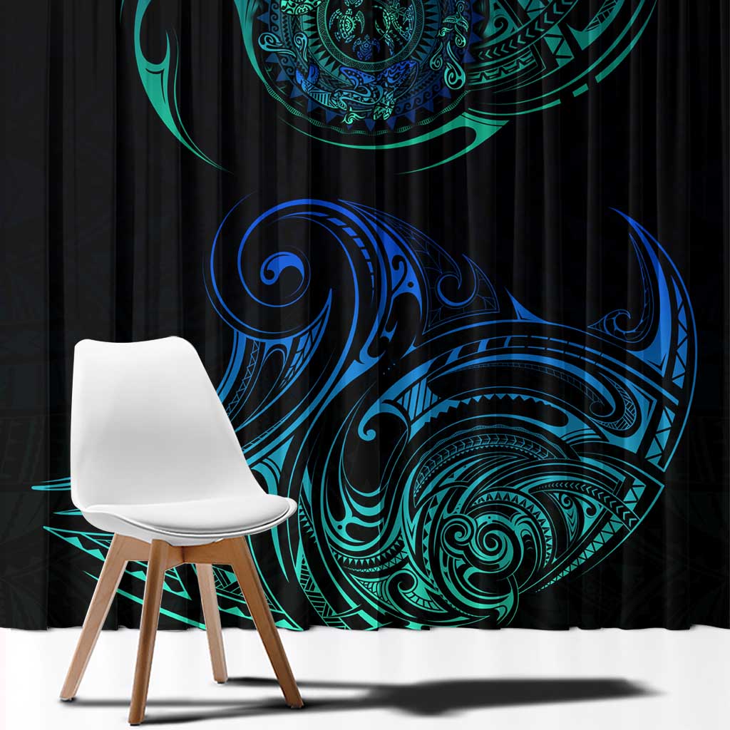 Sea Animal Polynesia Window Curtain Polynesian Pattern