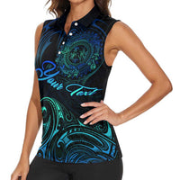 Sea Animal Polynesia Women Sleeveless Polo Shirt Polynesian Pattern DT02 - Polynesian Pride