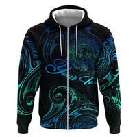 Sea Animal Polynesia Zip Hoodie Polynesian Pattern DT02 Zip Hoodie Black - Polynesian Pride