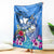 Aloha Hawaii Blanket Dolphins and Fish Hook Hibiscus