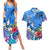 Aloha Hawaii Couples Matching Summer Maxi Dress and Hawaiian Shirt Dolphins and Fish Hook Hibiscus