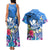 Aloha Hawaii Couples Matching Tank Maxi Dress and Hawaiian Shirt Dolphins and Fish Hook Hibiscus