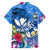 Aloha Hawaii Hawaiian Shirt Dolphins and Fish Hook Hibiscus