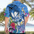 Aloha Hawaii Hawaiian Shirt Dolphins and Fish Hook Hibiscus