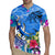 Aloha Hawaii Rugby Jersey Dolphins and Fish Hook Hibiscus
