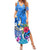 Aloha Hawaii Summer Maxi Dress Dolphins and Fish Hook Hibiscus