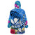 Aloha Hawaii Wearable Blanket Hoodie Dolphins and Fish Hook Hibiscus