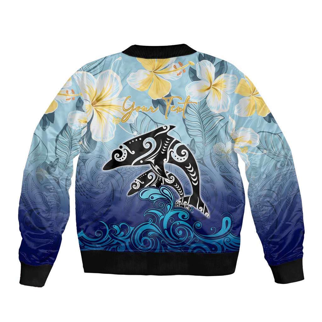 Mother And Baby Dolphins Bomber Jacket Hawaii Hibiscus DT02 - Polynesian Pride
