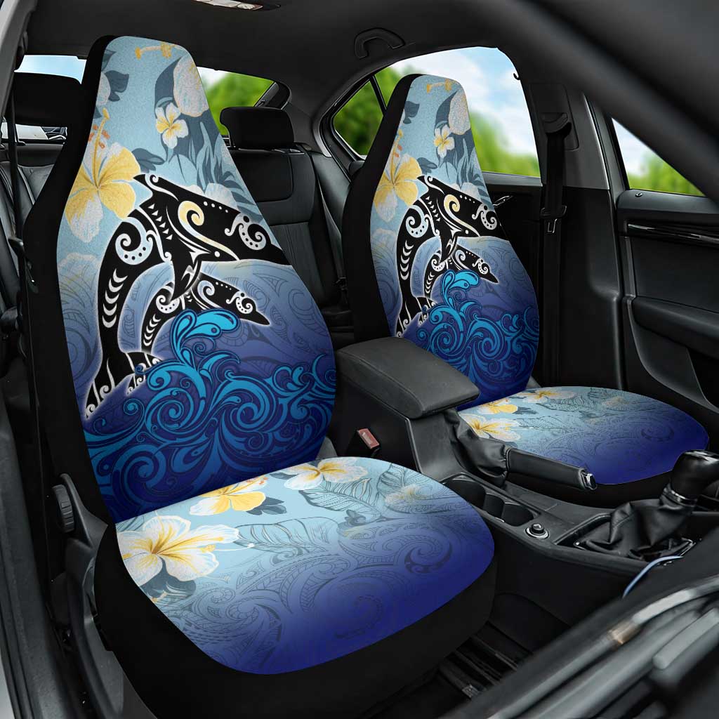 Mother And Baby Dolphins Car Seat Cover Hawaii Hibiscus