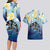 Mother And Baby Dolphins Couples Matching Long Sleeve Bodycon Dress and Hawaiian Shirt Hawaii Hibiscus