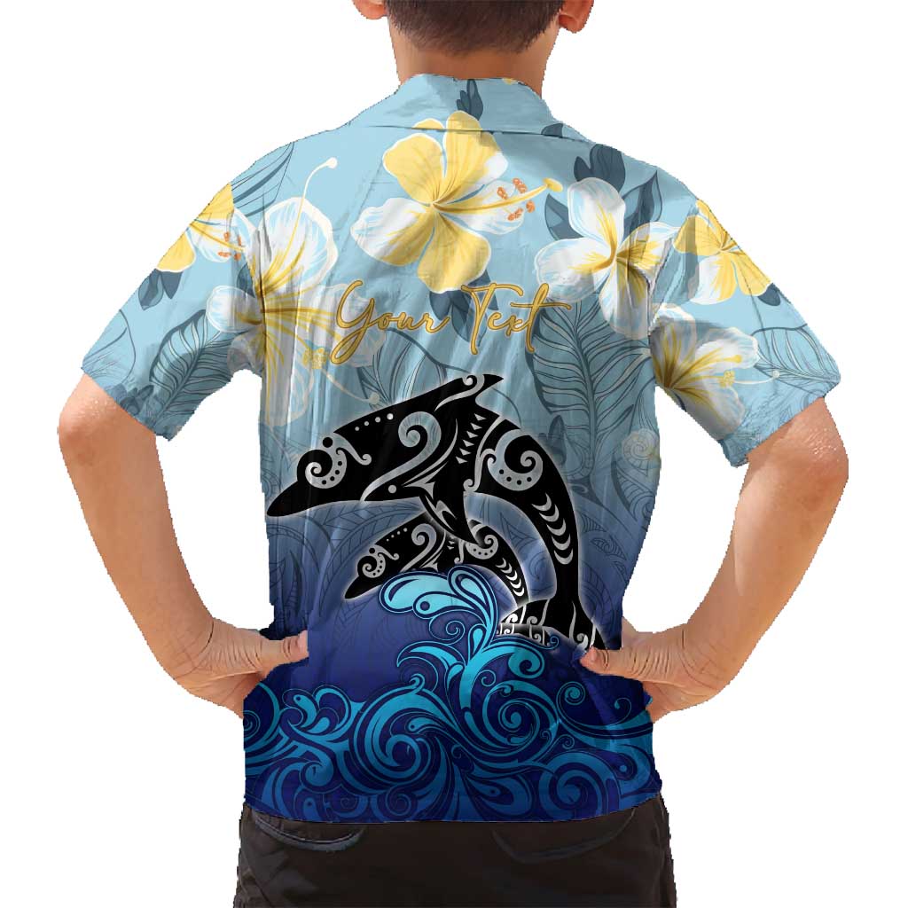 Mother And Baby Dolphins Family Matching Long Sleeve Bodycon Dress and Hawaiian Shirt Hawaii Hibiscus DT02 - Polynesian Pride