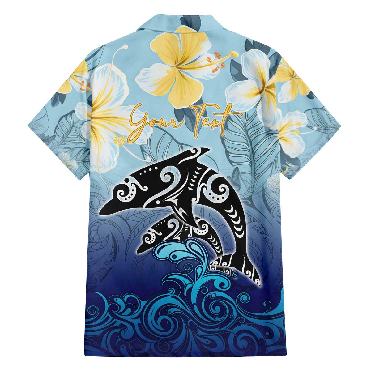 Mother And Baby Dolphins Family Matching Off Shoulder Short Dress and Hawaiian Shirt Hawaii Hibiscus