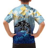 Mother And Baby Dolphins Family Matching Puletasi and Hawaiian Shirt Hawaii Hibiscus DT02 - Polynesian Pride