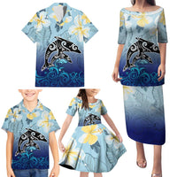 Mother And Baby Dolphins Family Matching Puletasi and Hawaiian Shirt Hawaii Hibiscus DT02 - Polynesian Pride