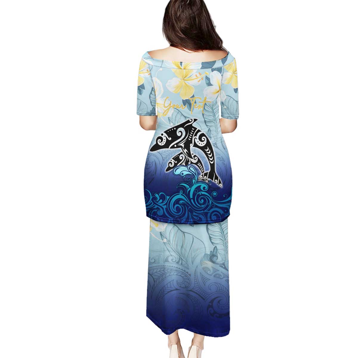Mother And Baby Dolphins Family Matching Puletasi and Hawaiian Shirt Hawaii Hibiscus DT02 - Polynesian Pride